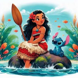 Moana and Stitch